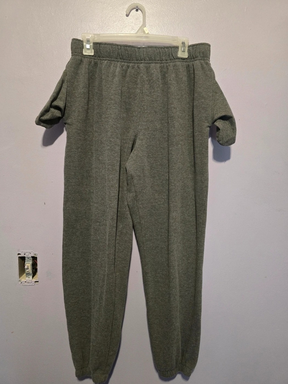 Athletic Works Charcoal Gray Elastic-Waist Jogger Pants